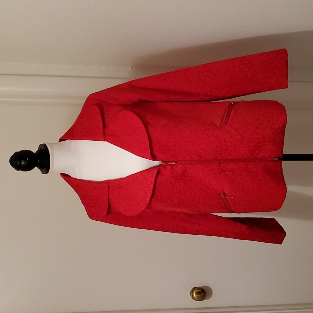 NWT SZ Large Vintage Laura Ashley Red Tapestry ♥️ Jacket